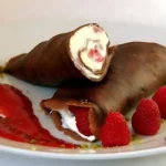 Chocolate Breakfast Pancakes with Cottage Cheese Cream and Berries