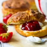 Classic British Scones with Strawberry Sauce