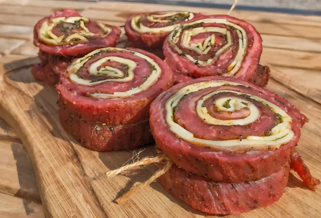 Grilled Beef Rolls with Garlic Herb Butter